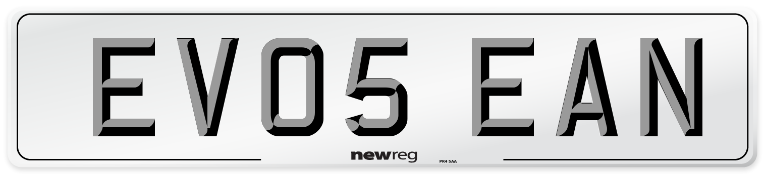 EV05 EAN Number Plate from New Reg
